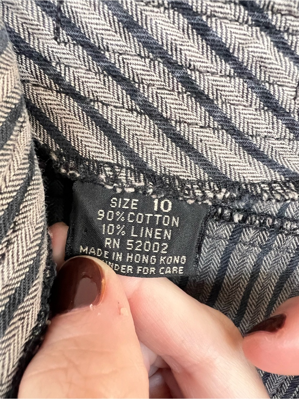 Vintage Liz Claiborne Striped Denim High-Waist Pants. Sz. 10 (modern Sm) - Picture 9 of 11